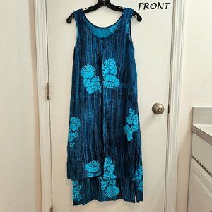 Teal, Layered, Maxi Tank Dress, Vintage (1999) Hilo Hattie - Size XS